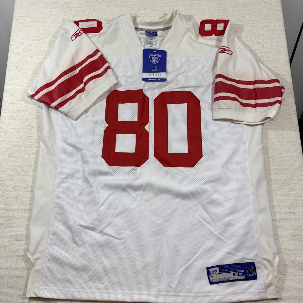 Reebok Football Jersey Mens 52 White Good Jeremy Shockey Giants 80 On Field